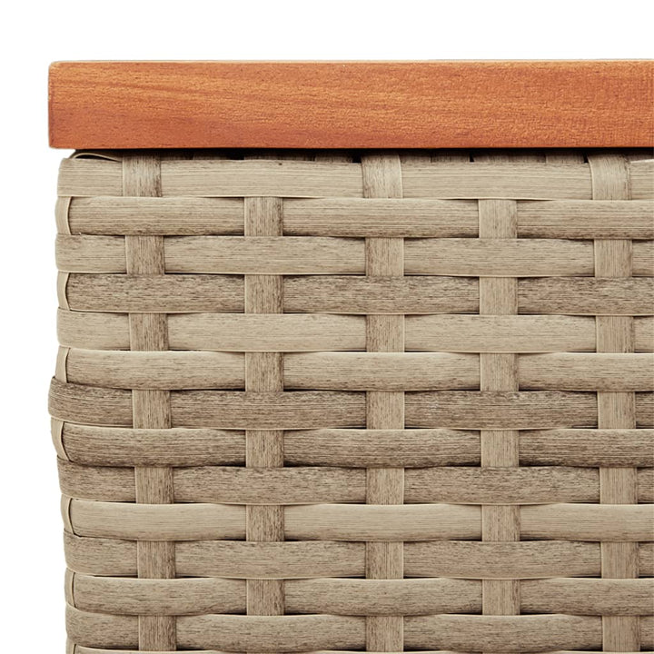 Garten-Beistelltische 2 Stk. 55X34X37 Cm Poly Rattan Holz