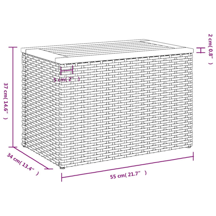 Garten-Beistelltische 2 Stk. 55X34X37 Cm Poly Rattan Holz