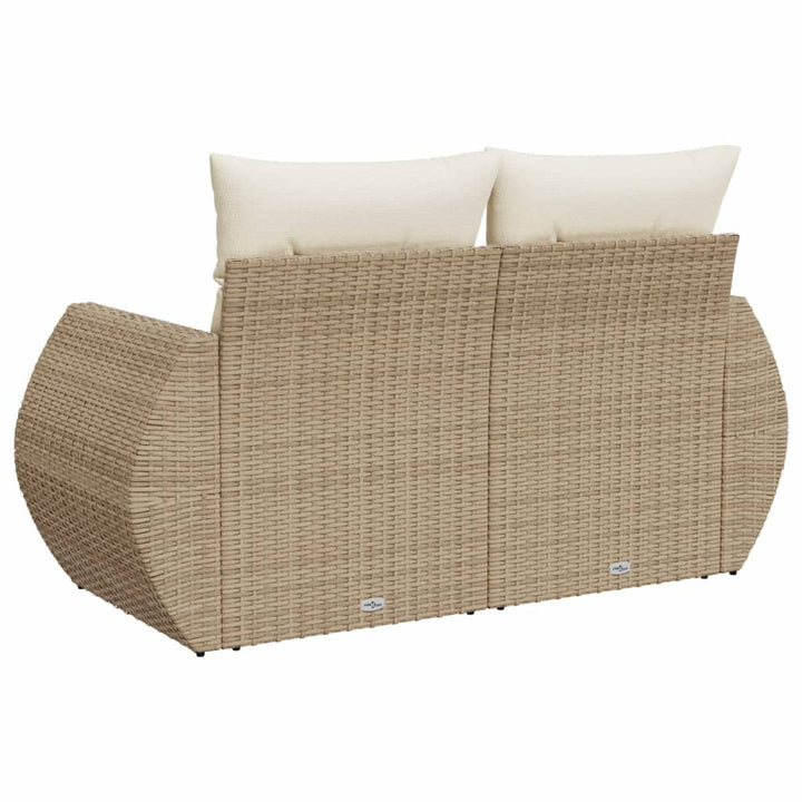 Gartensofa Mit Kissen 2-Sitzer Poly Rattan