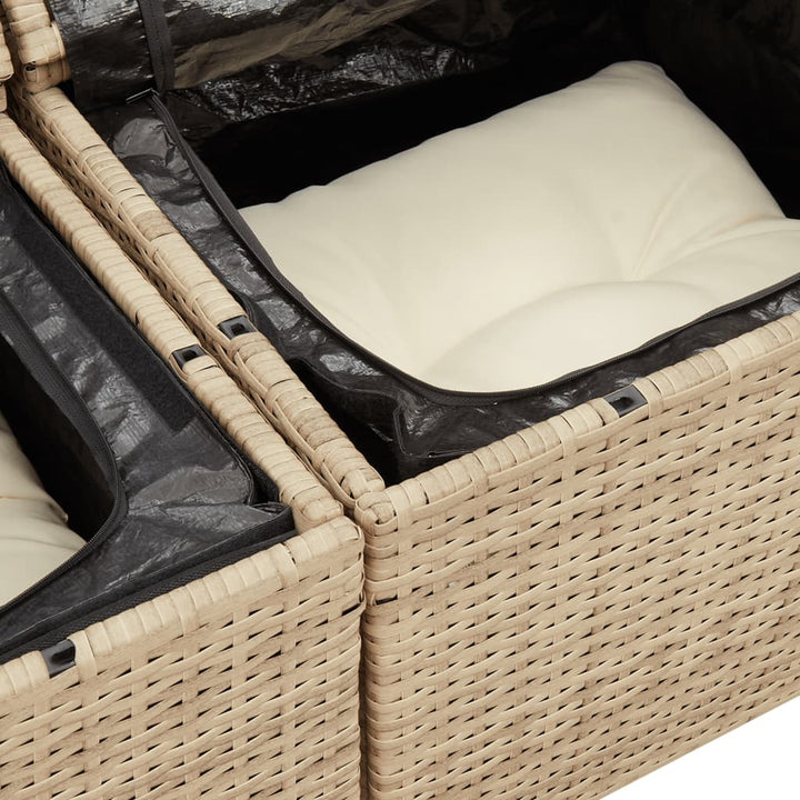 Gartensofa Mit Kissen 2-Sitzer Poly Rattan