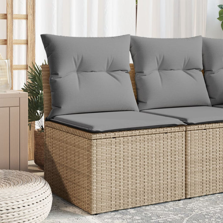 Gartensofa Mit Kissen Beige Poly Rattan