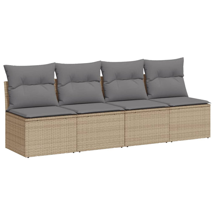 Gartensofa Mit Kissen Beige Poly Rattan