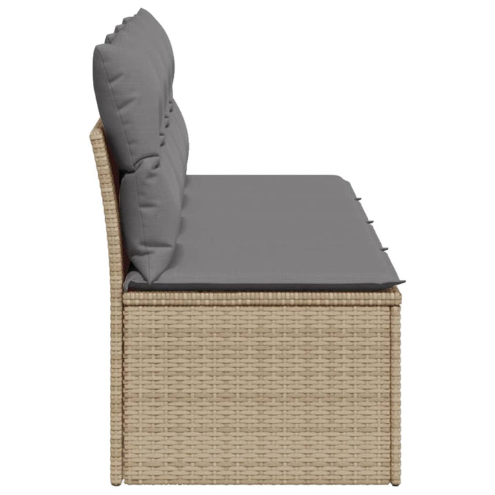 Gartensofa Mit Kissen Beige Poly Rattan