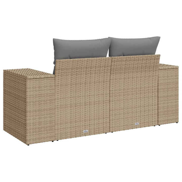 Gartensofa Mit Kissen 2-Sitzer Poly Rattan