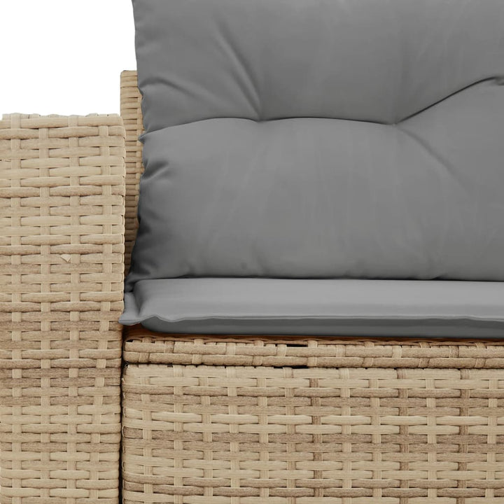 Gartensofa Mit Kissen 2-Sitzer Beige Poly Rattan