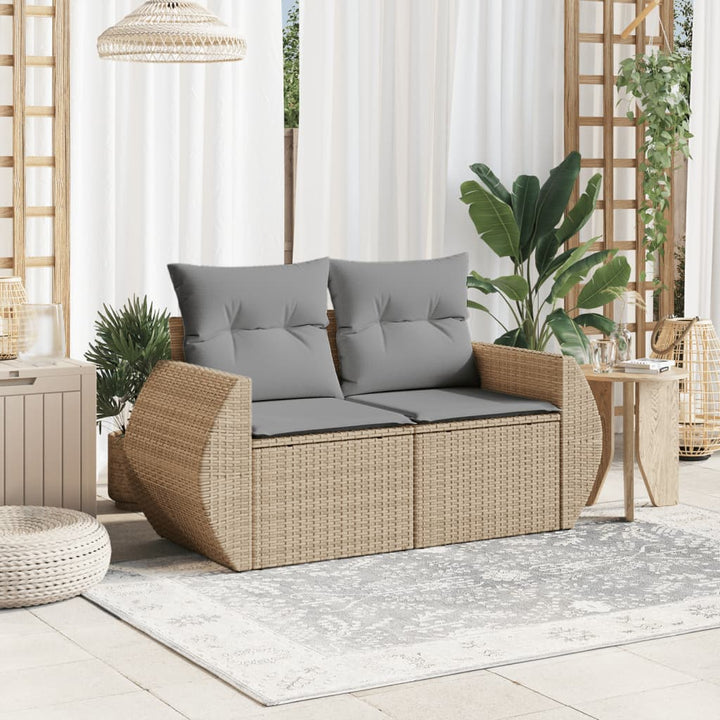 Gartensofa Mit Kissen 2-Sitzer Poly Rattan