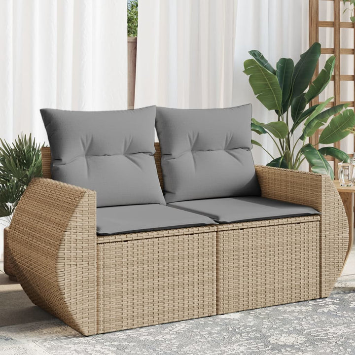 Gartensofa Mit Kissen 2-Sitzer Poly Rattan