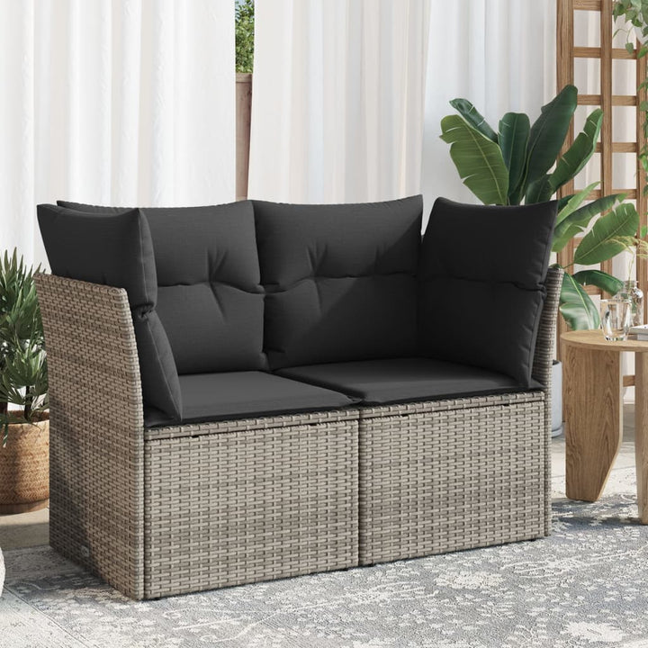 Gartensofa Mit Kissen Beige Poly Rattan