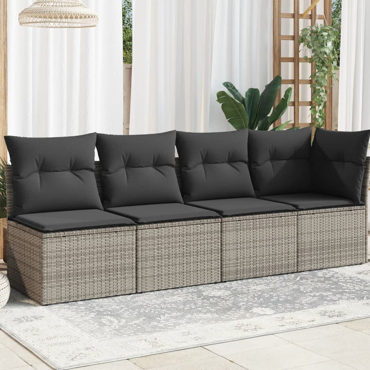 Gartensofa Mit Kissen Beige Poly Rattan