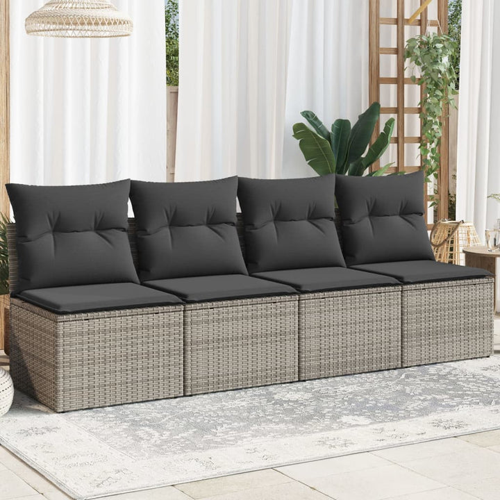 Gartensofa Mit Kissen Beige Poly Rattan