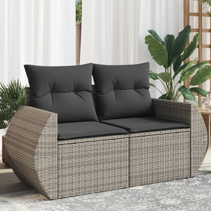 Gartensofa Mit Kissen 2-Sitzer Poly Rattan