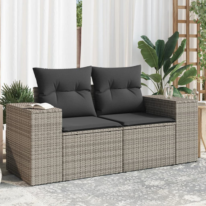 Gartensofa Mit Kissen 2-Sitzer Poly Rattan