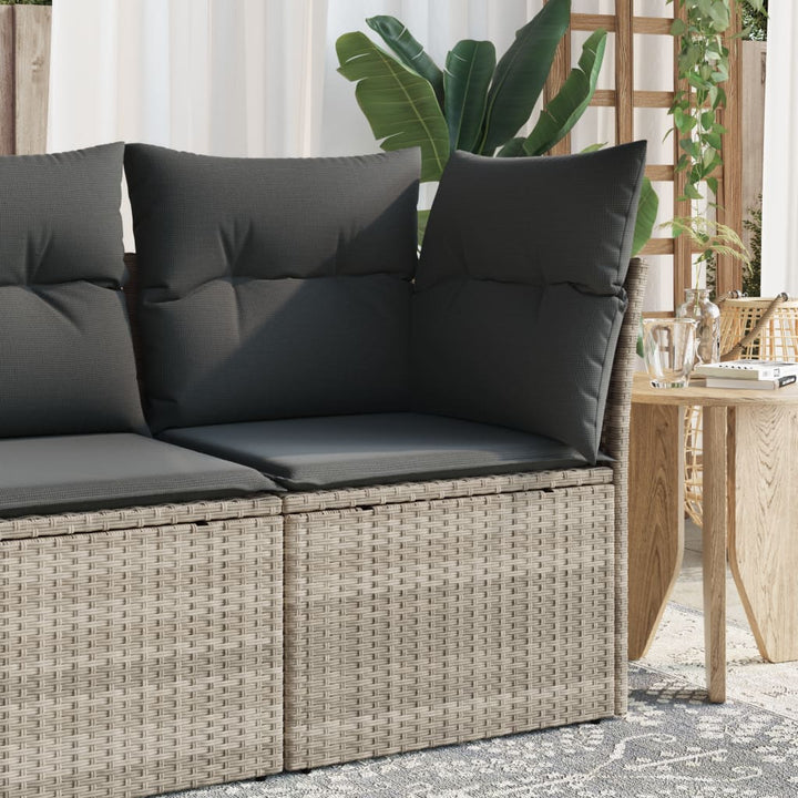 Gartensofa Mit Kissen Beige Poly Rattan