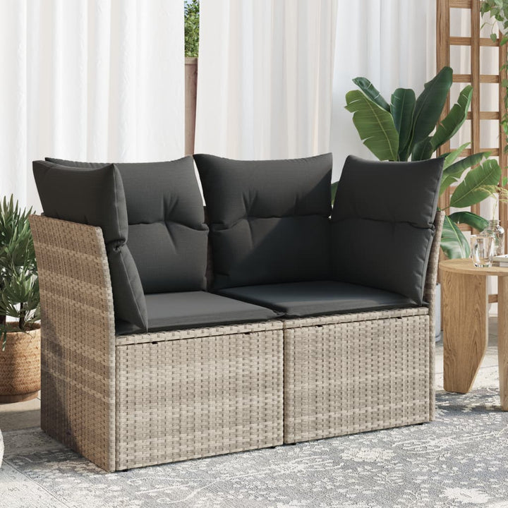 Gartensofa Mit Kissen Beige Poly Rattan