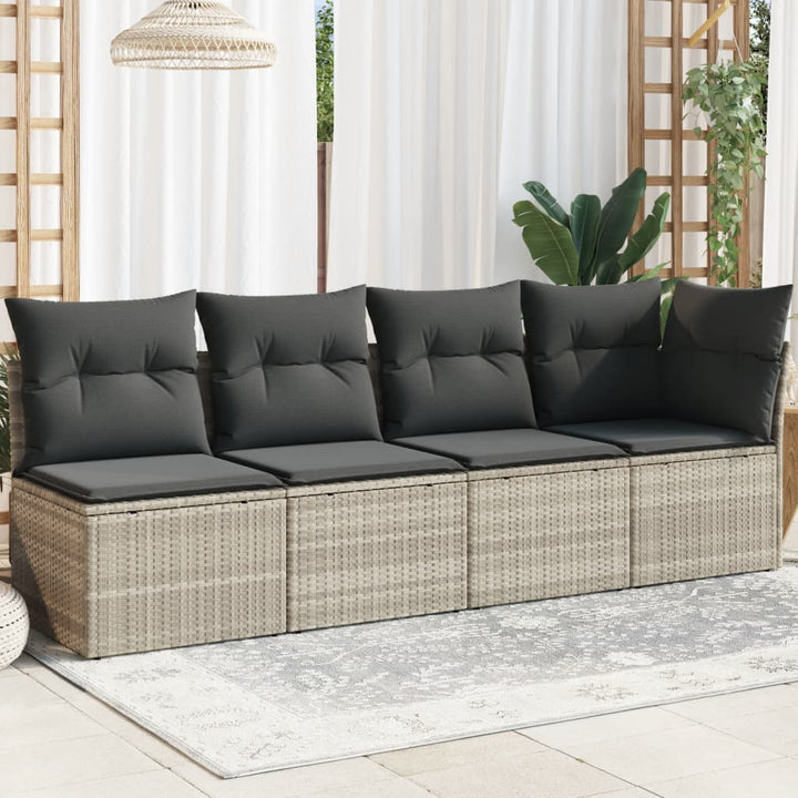 Gartensofa Mit Kissen Beige Poly Rattan