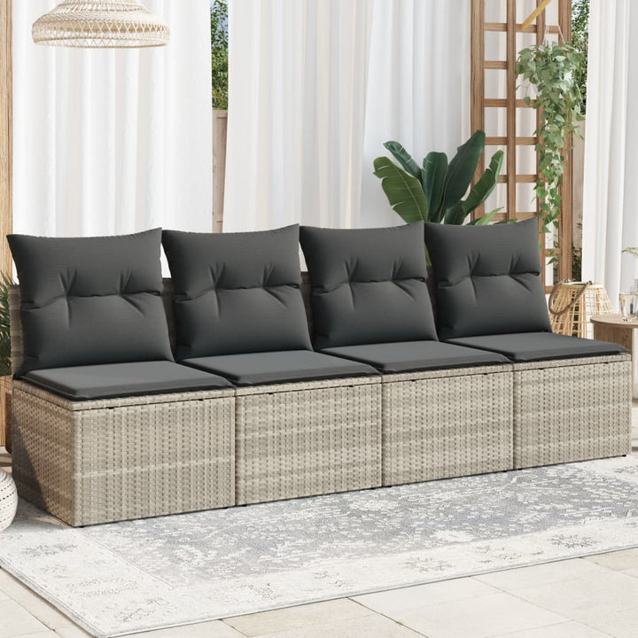 Gartensofa Mit Kissen Beige Poly Rattan