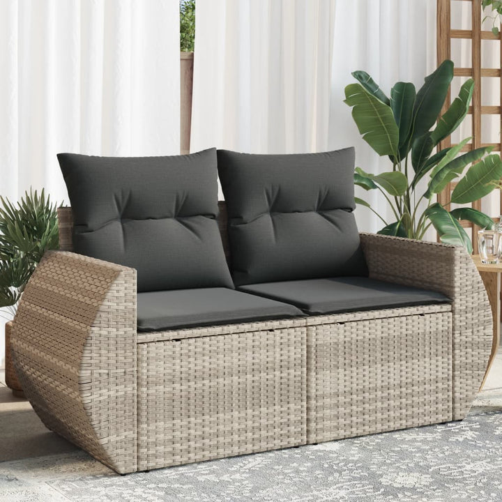 Gartensofa Mit Kissen 2-Sitzer Poly Rattan