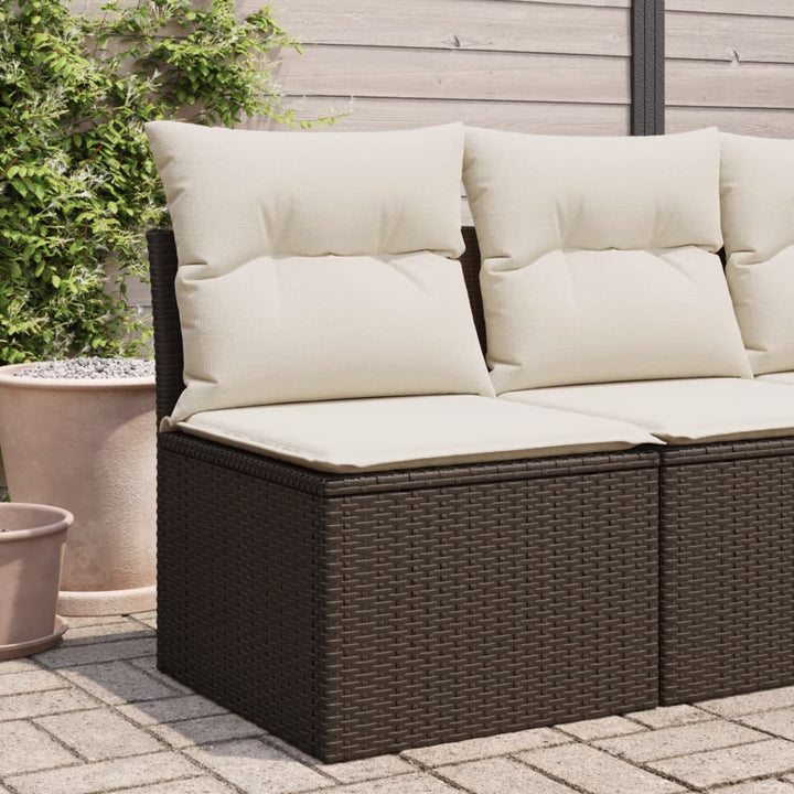 Gartensofa Mit Kissen Beige Poly Rattan