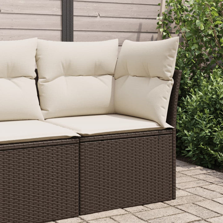 Gartensofa Mit Kissen Beige Poly Rattan