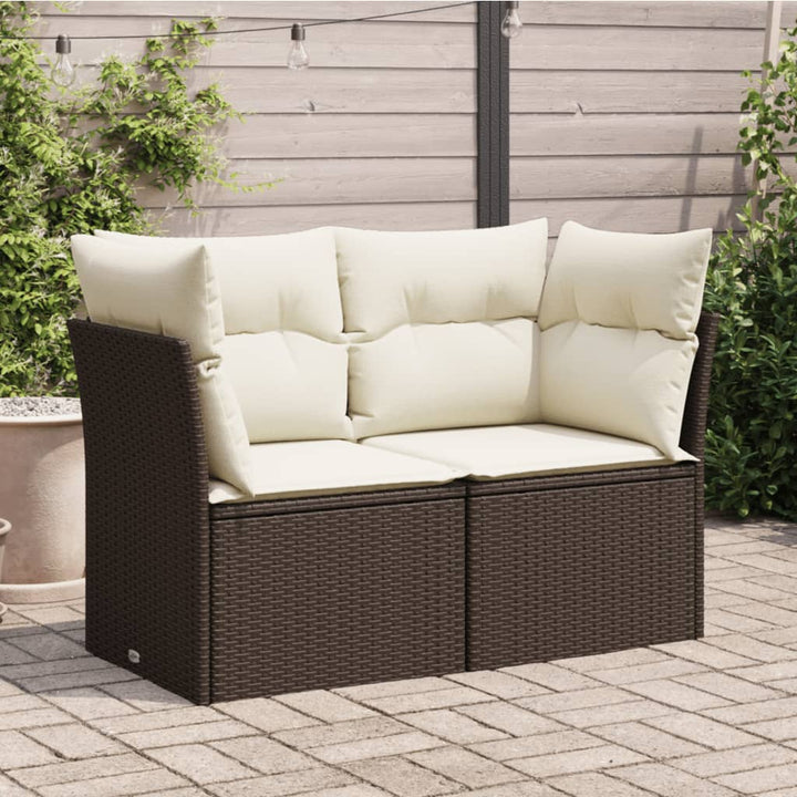 Gartensofa Mit Kissen Beige Poly Rattan