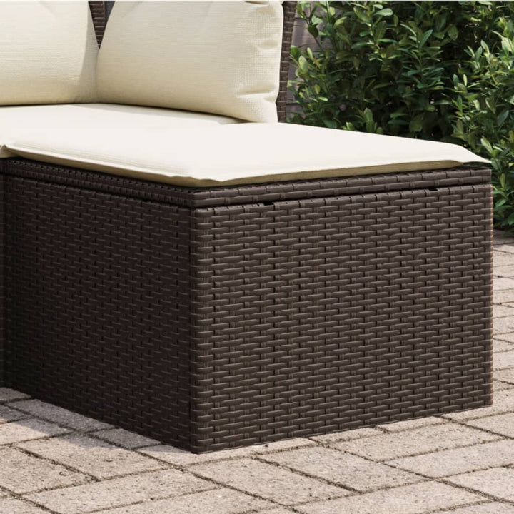 Gartenhocker Mit Kissen Beige 55X55X37 Cm Poly Rattan