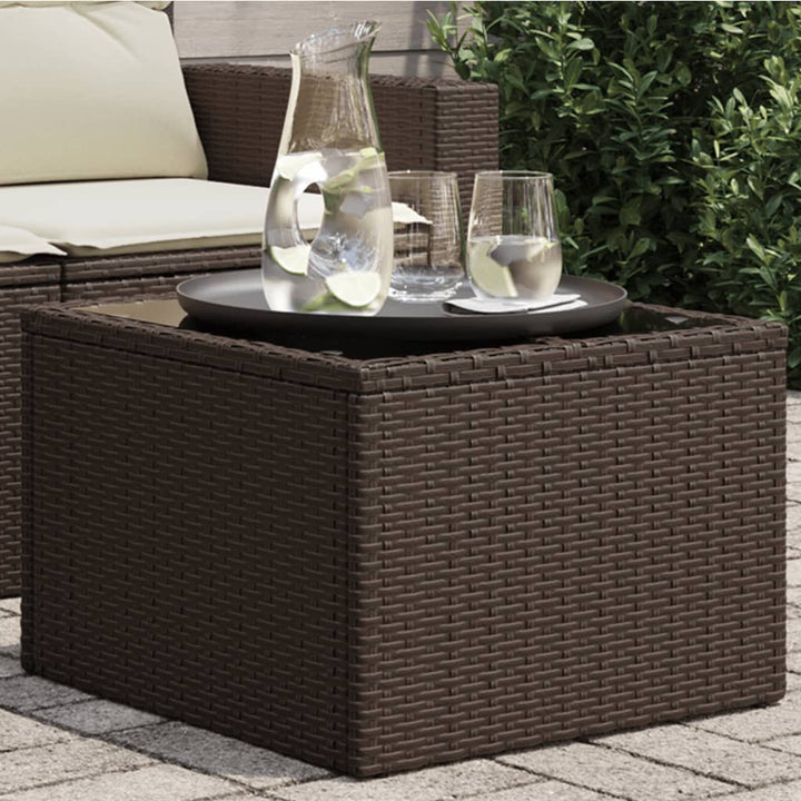 Gartentisch 55X55X37 Cm Poly Rattan Und Akazien