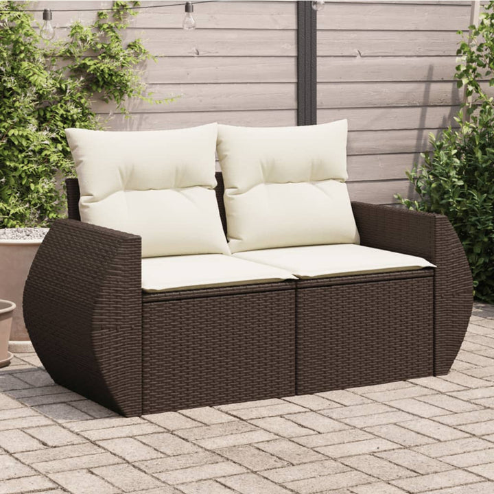 Gartensofa Mit Kissen 2-Sitzer Poly Rattan