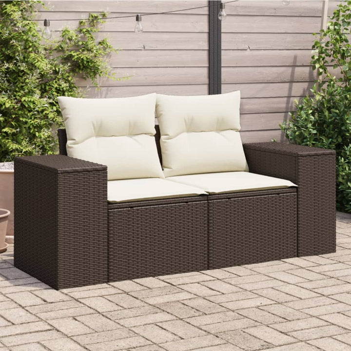 Gartensofa Mit Kissen 2-Sitzer Poly Rattan