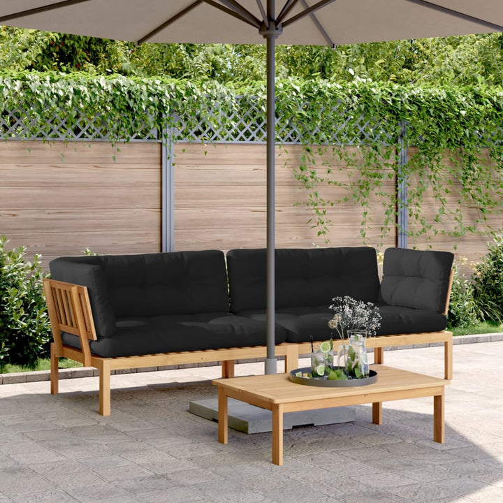 Garten-Ecksofas Aus Paletten 2 Stk Mit Kissen Massivholz Akazie