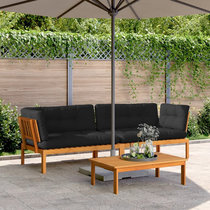 Garten-Ecksofas Aus Paletten 2 Stk Mit Kissen Massivholz Akazie