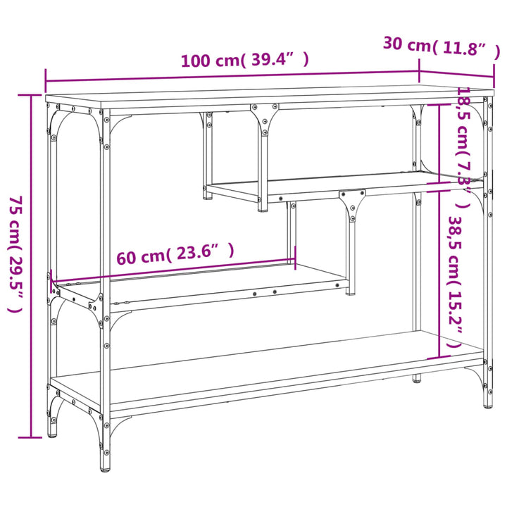 Konsolentisch 100X30X75 Cm Holzwerkstoff