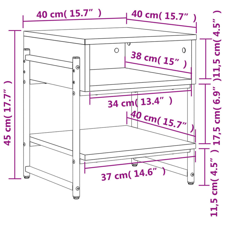 Couchtisch 40X40X45 Cm Holzwerkstoff