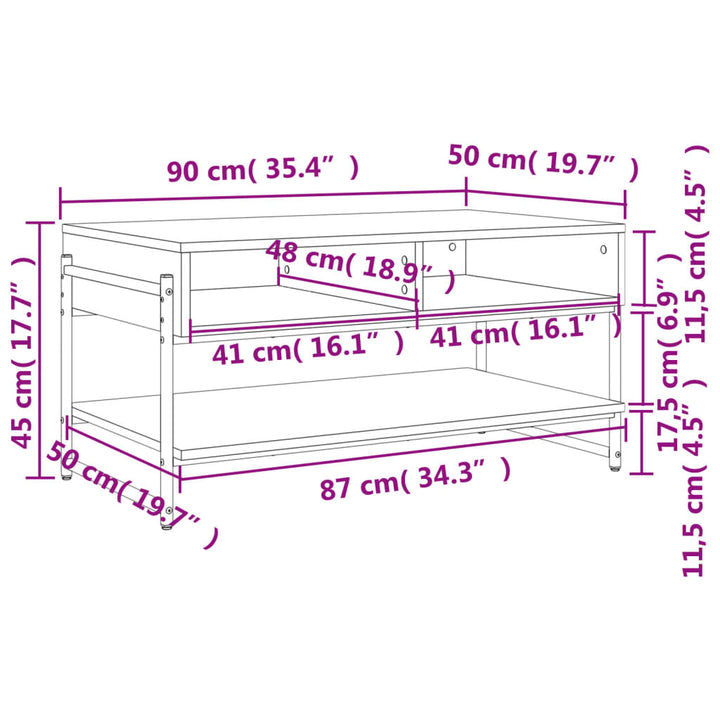 Couchtisch 90X50X45 Cm Holzwerkstoff