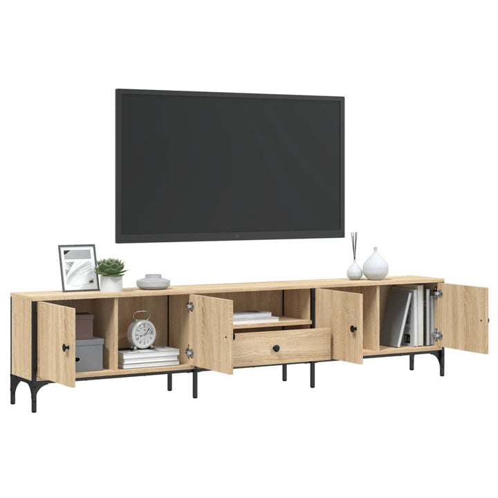 Tv-Schrank Mit Schublade Sonoma-Eiche 200X25X44Cm Holzwerkstoff