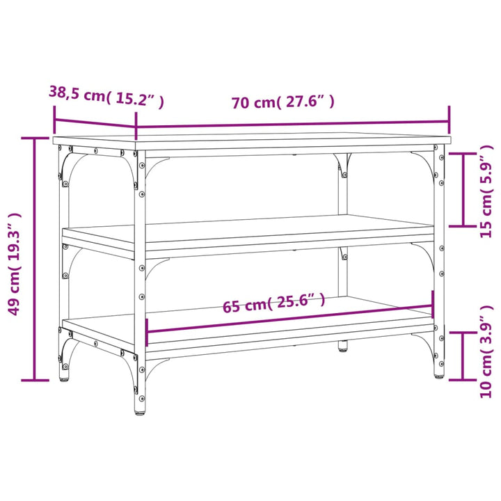 Schuhbank Braun Eichen-Optik 70X38,5X49 Cm Holzwerkstoff