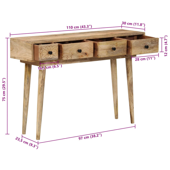 Konsolentisch 110X30X Massivholz Mango