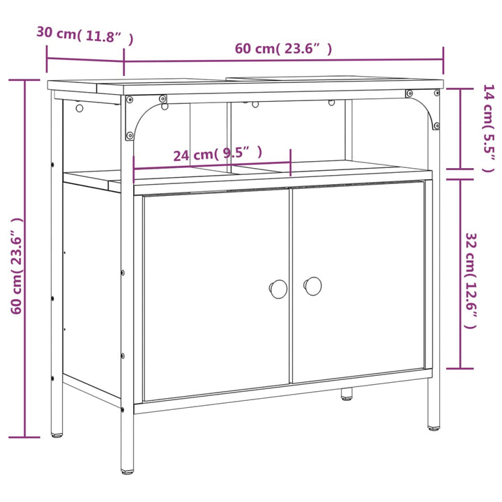 Waschbeckenunterschrank 60X30X Holzwerkstoff