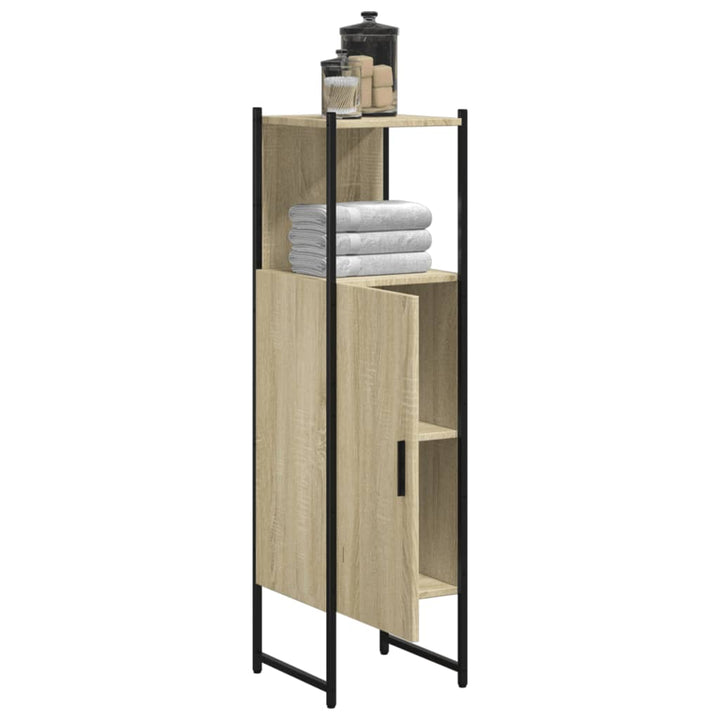 Badschrank Sonoma-Eiche 33X33X120,5 Cm Holzwerkstoff