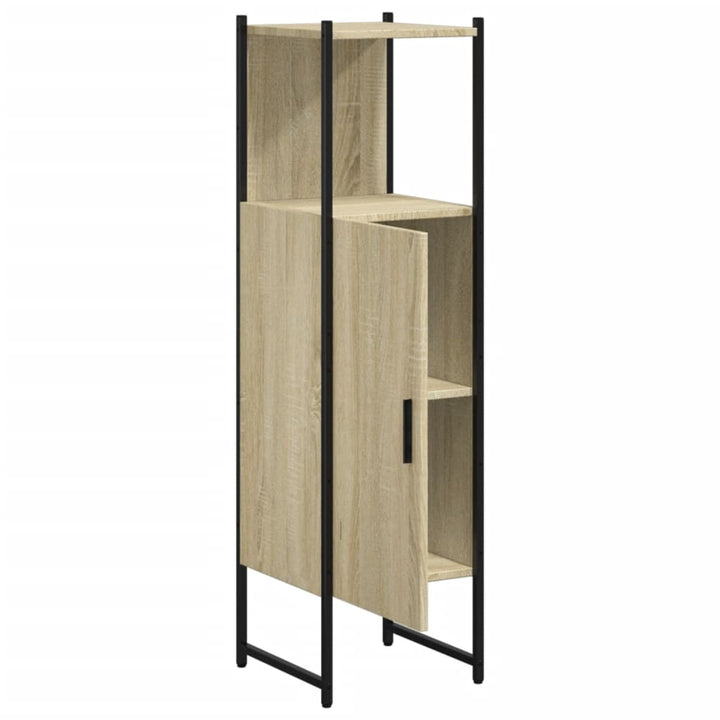 Badschrank Sonoma-Eiche 33X33X120,5 Cm Holzwerkstoff