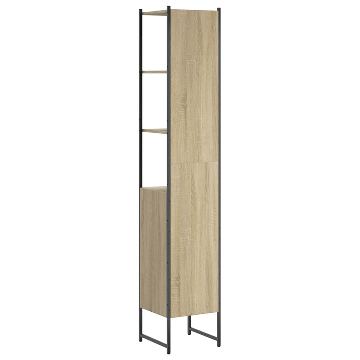 Badschrank Sonoma-Eiche 33X33X185,5 Cm Holzwerkstoff