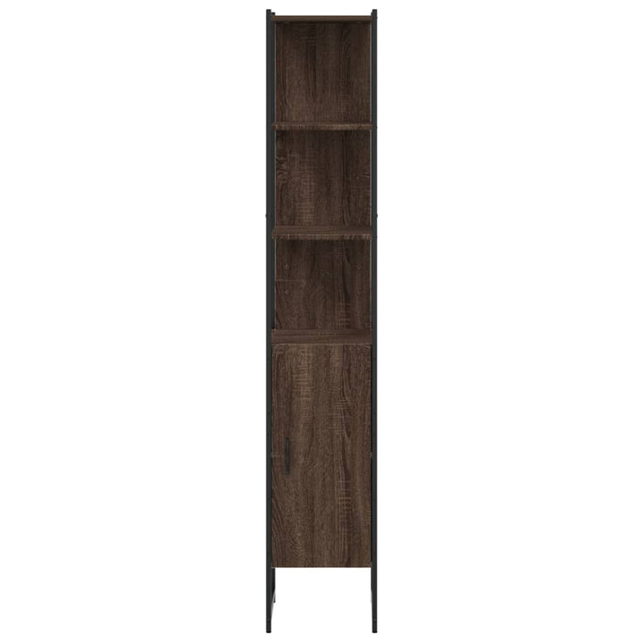 Badschrank Braun Eichen-Optik 33X33X185,5 Cm Holzwerkstoff