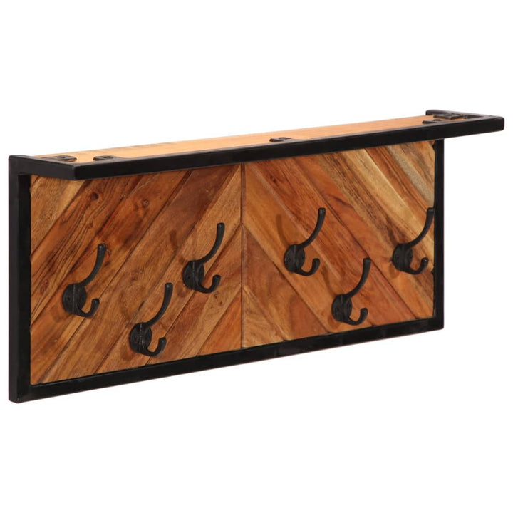 Wandgarderobe Mit 6 Haken Massivholz Akazie