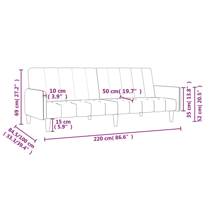 Schlafsofa 2-Sitzer Stoff