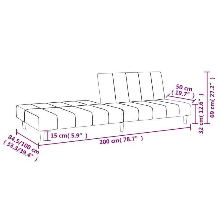 Schlafsofa 2-Sitzer Samt