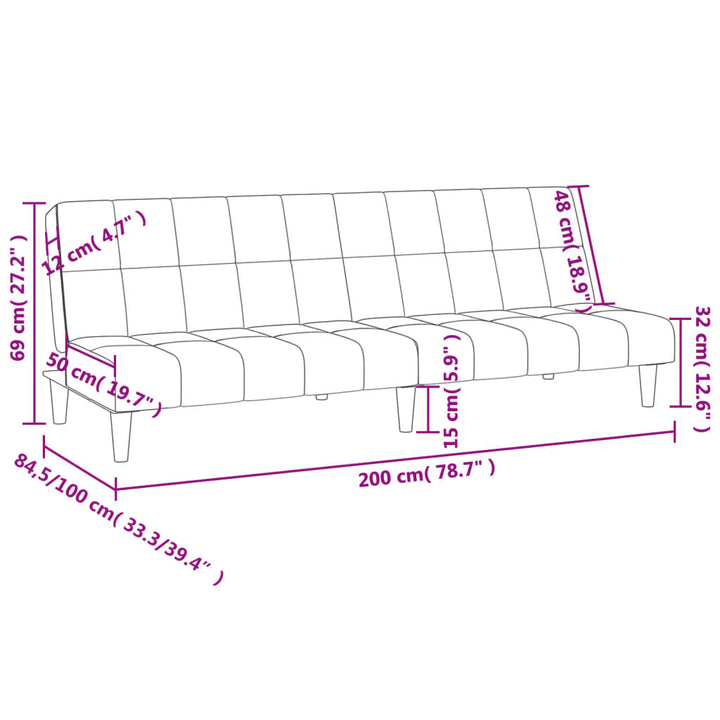 Schlafsofa 2-Sitzer Stoff