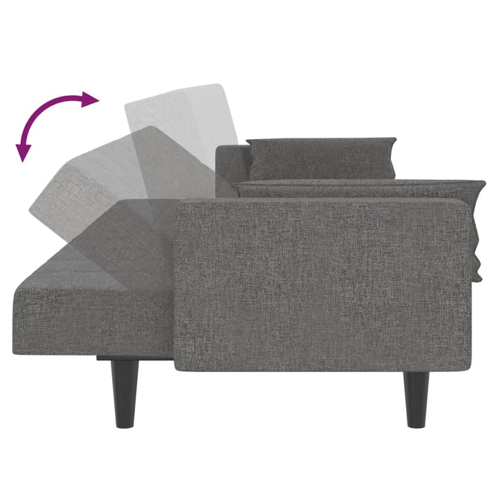 Schlafsofa 2-Sitzer Mit 2 Kissen Stoff