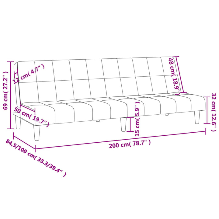 Schlafsofa 2-Sitzer Stoff