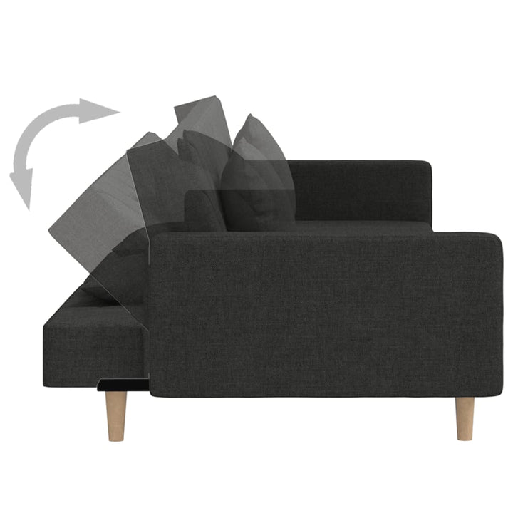 Schlafsofa 2-Sitzer Mit 2 Kissen Stoff