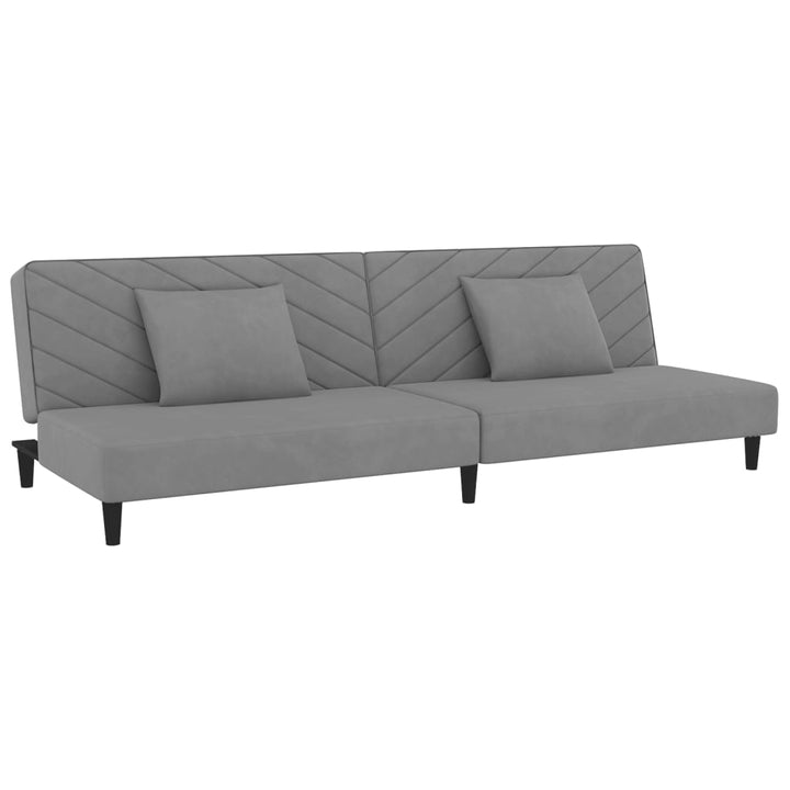 Schlafsofa 2-Sitzer Mit 2 Kissen Samt