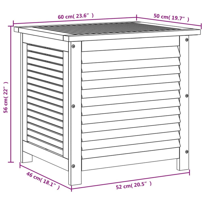 Gartenbox Mit Lüftungsschlitzen Massivholz Akazie